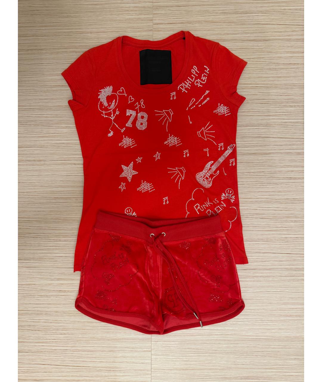 PHILIPP PLEIN Красный хлопковый спортивные костюмы, фото 7