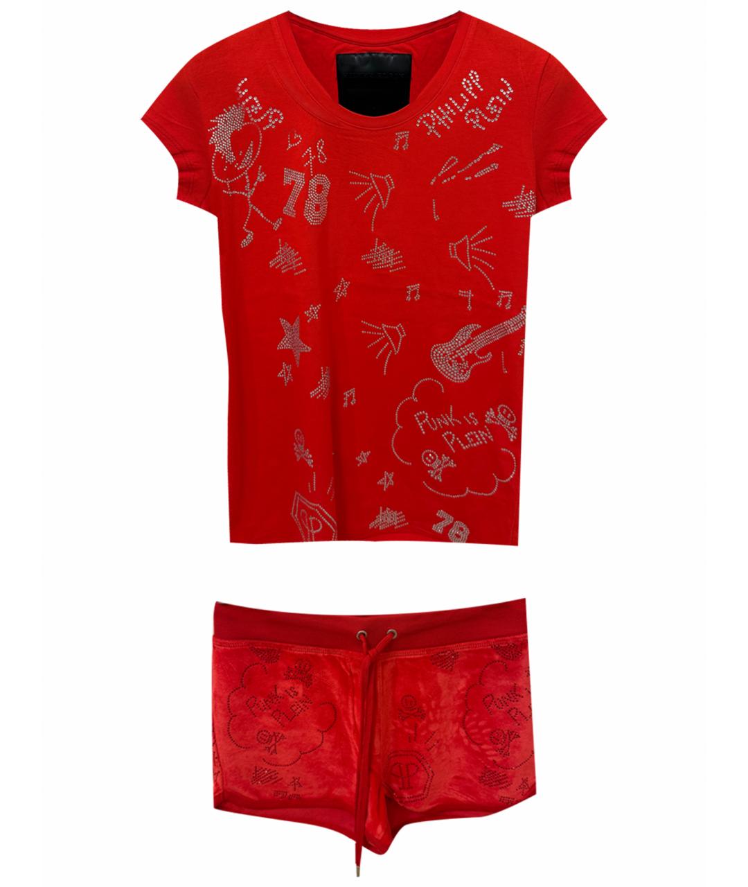 PHILIPP PLEIN Красный хлопковый спортивные костюмы, фото 1
