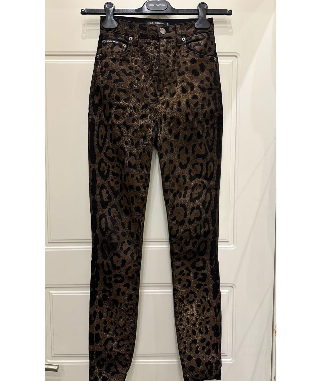 DOLCE&GABBANA Коричневые хлопко-эластановые джинсы слим, фото 8