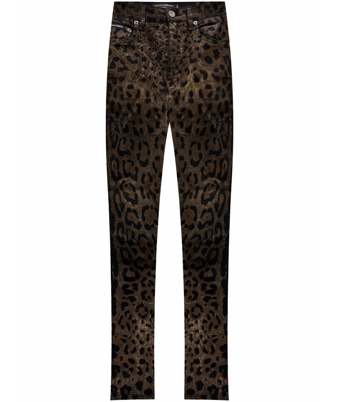 DOLCE&GABBANA Коричневые хлопко-эластановые джинсы слим, фото 1