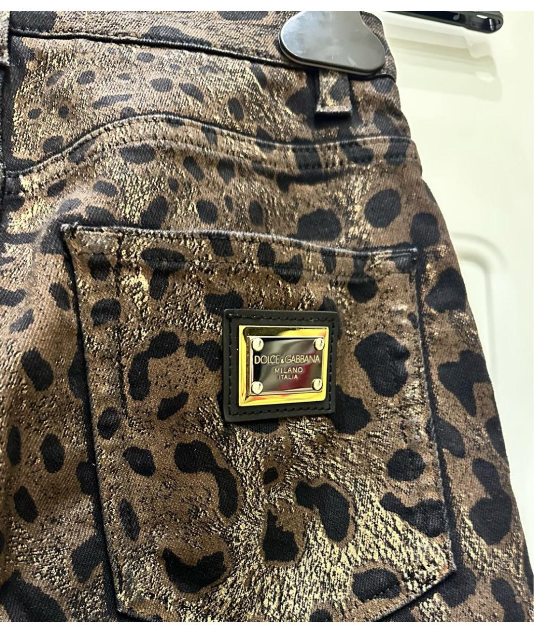 DOLCE&GABBANA Коричневые хлопко-эластановые джинсы слим, фото 4
