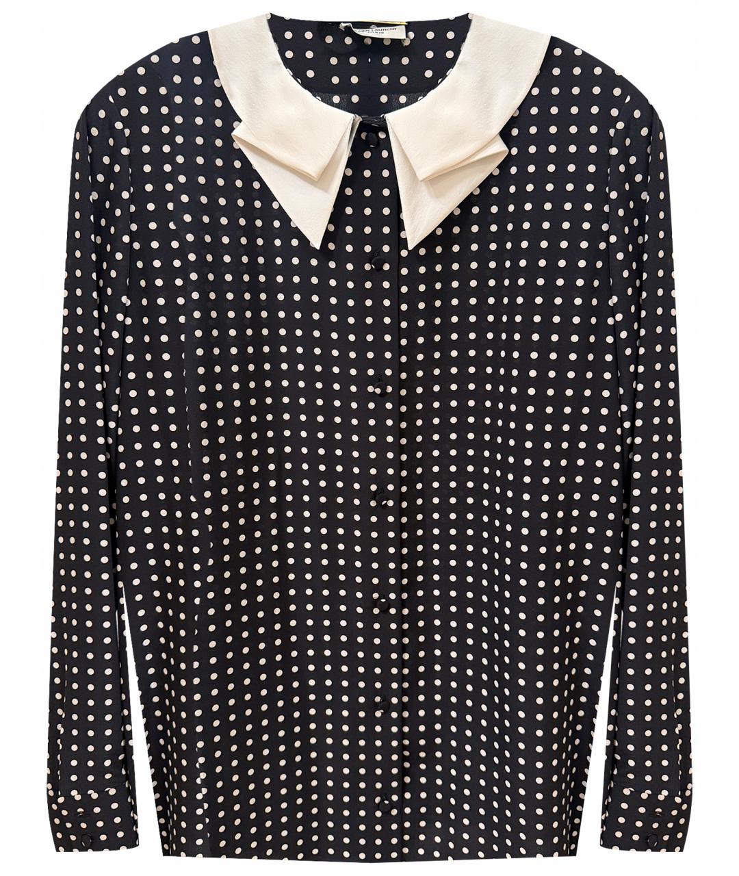 SAINT LAURENT Черная шелковая рубашка, фото 1