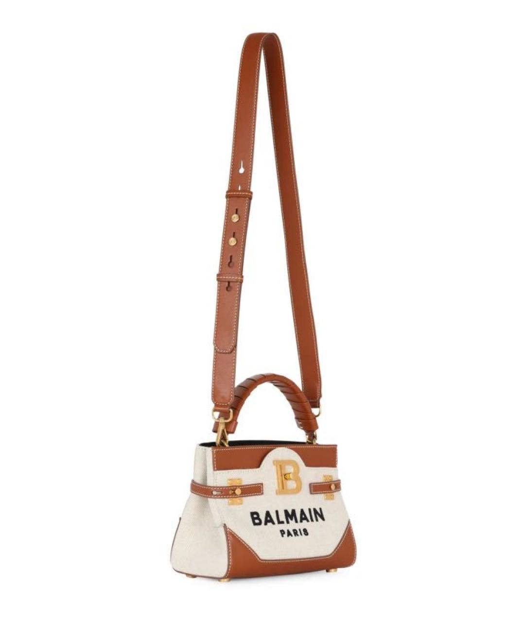 BALMAIN Бежевая кожаная сумка через плечо, фото 2