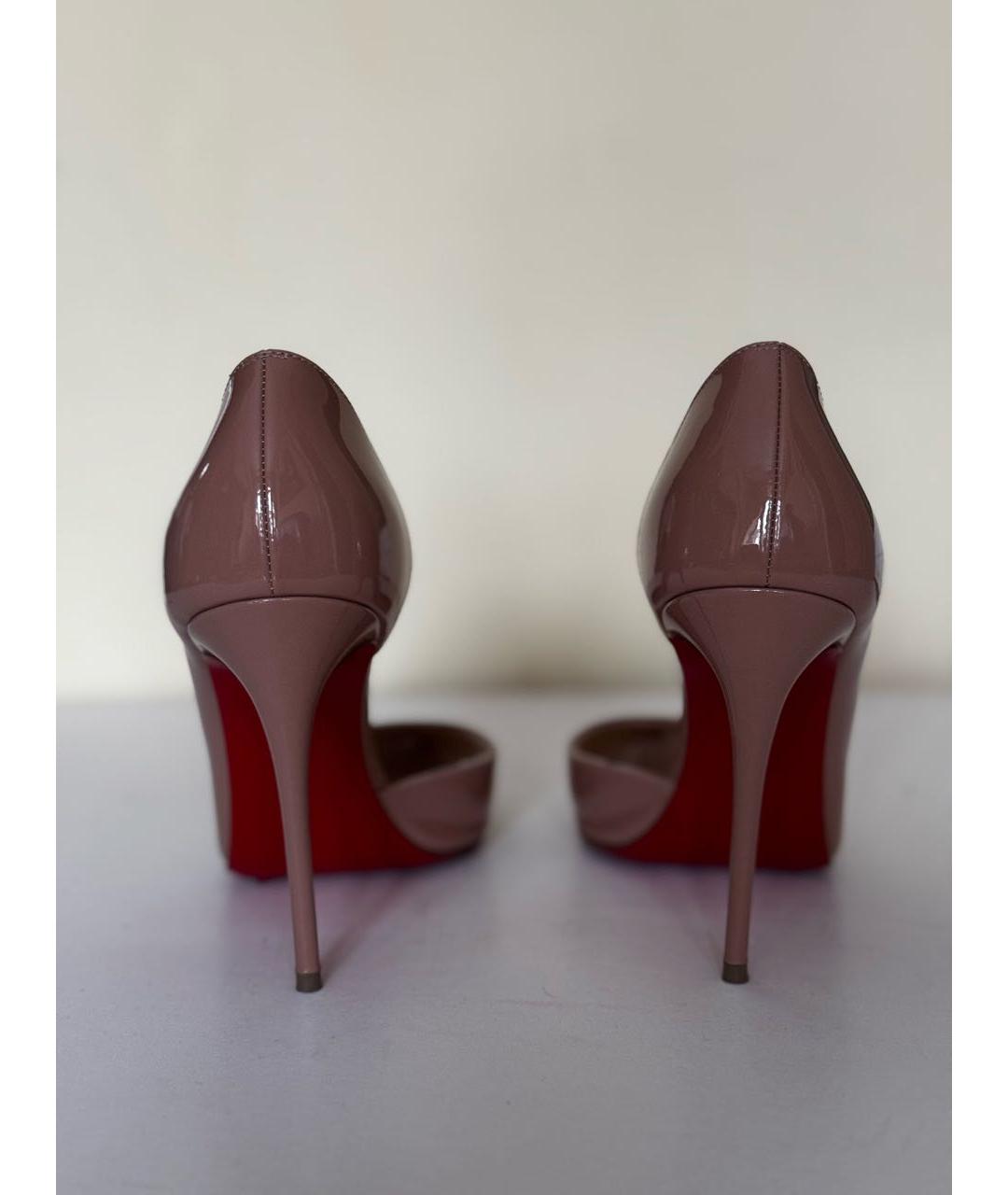 CHRISTIAN LOUBOUTIN Коричневые туфли из лакированной кожи, фото 4