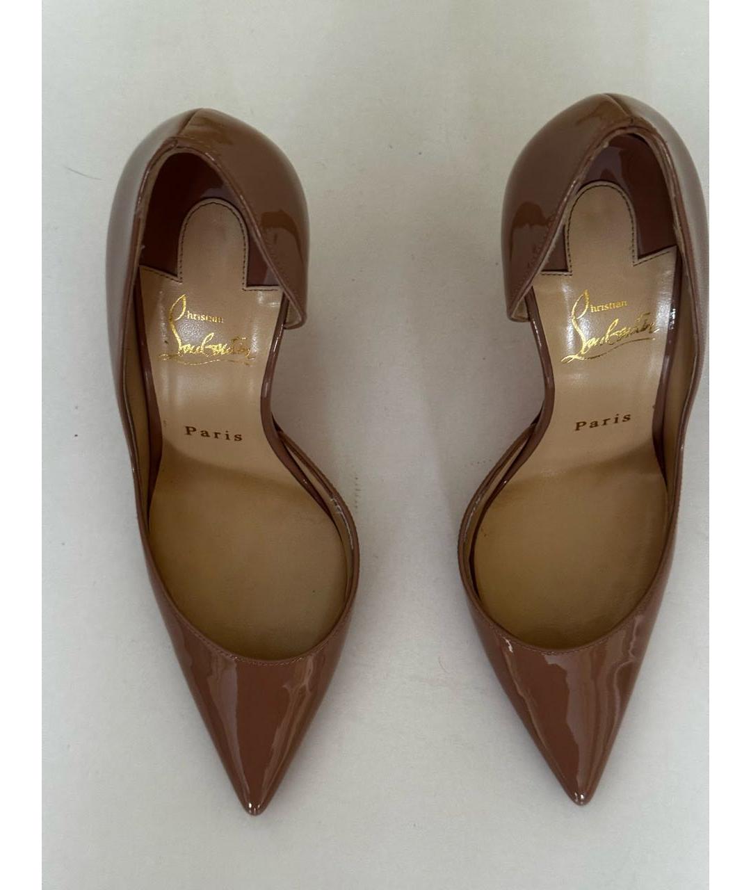 CHRISTIAN LOUBOUTIN Коричневые туфли из лакированной кожи, фото 3