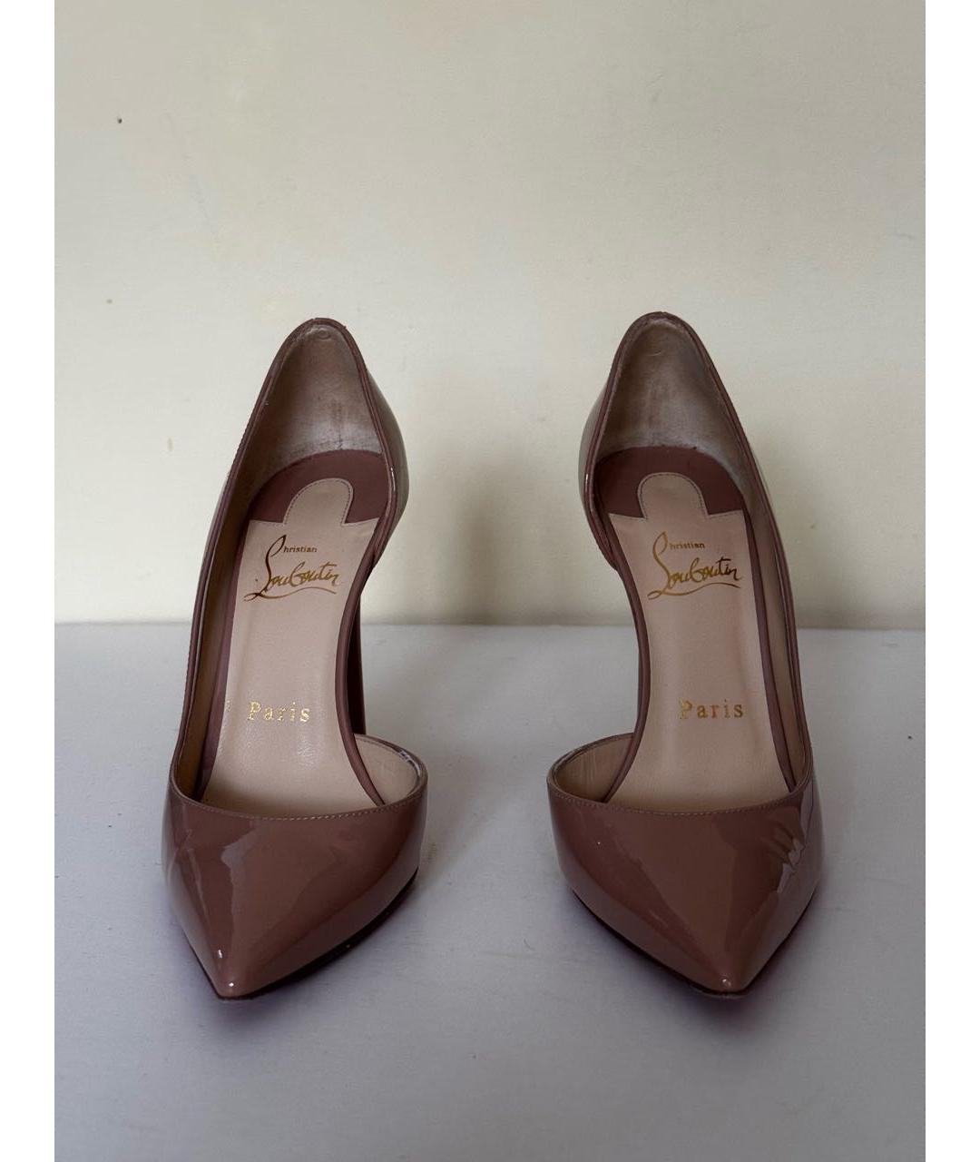 CHRISTIAN LOUBOUTIN Коричневые туфли из лакированной кожи, фото 2