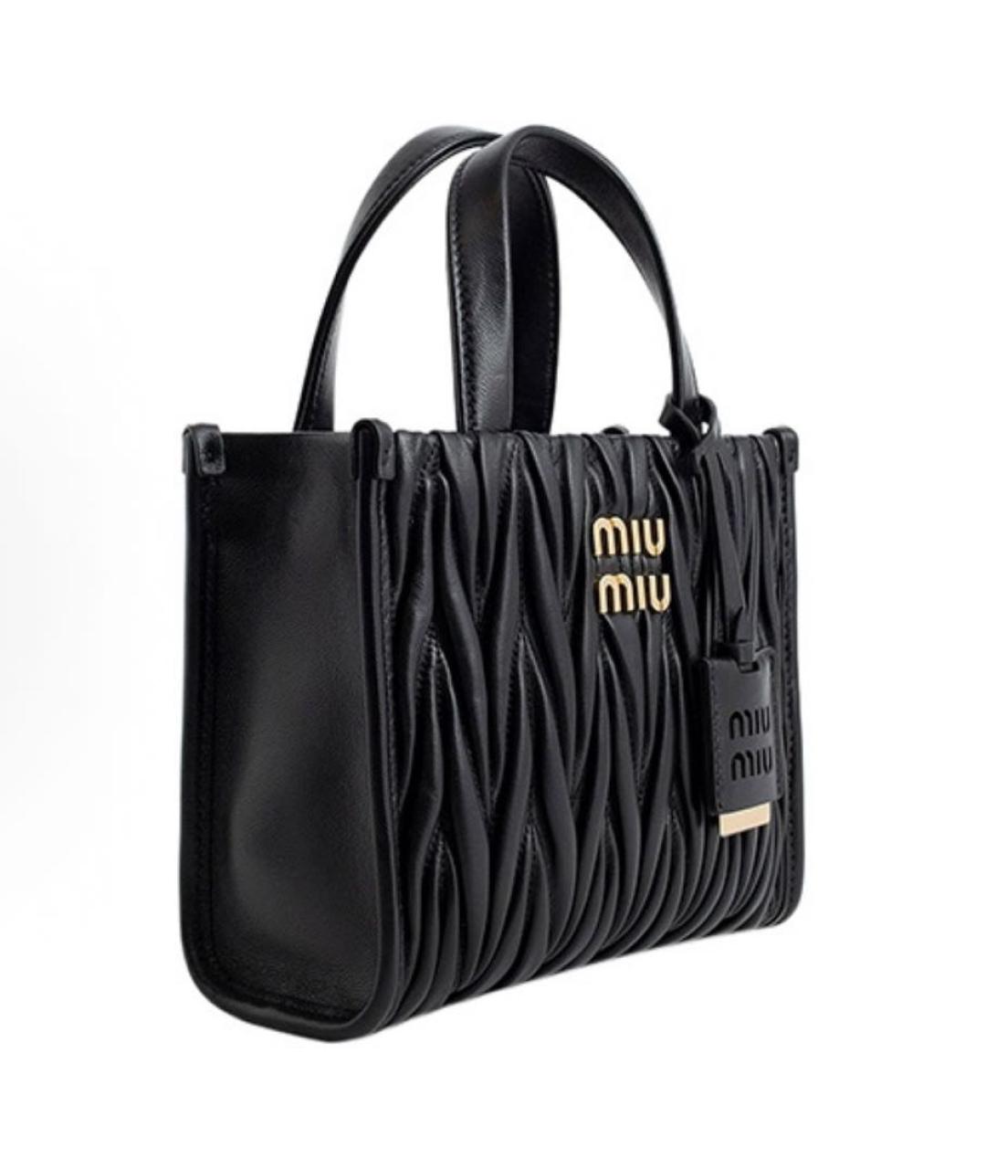 MIU MIU Черная кожаная сумка тоут, фото 2