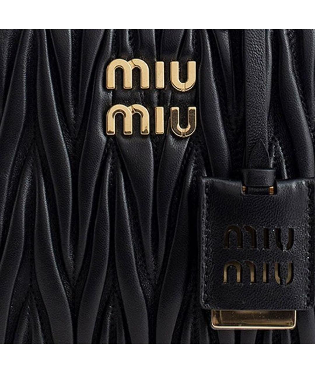 MIU MIU Черная кожаная сумка тоут, фото 5
