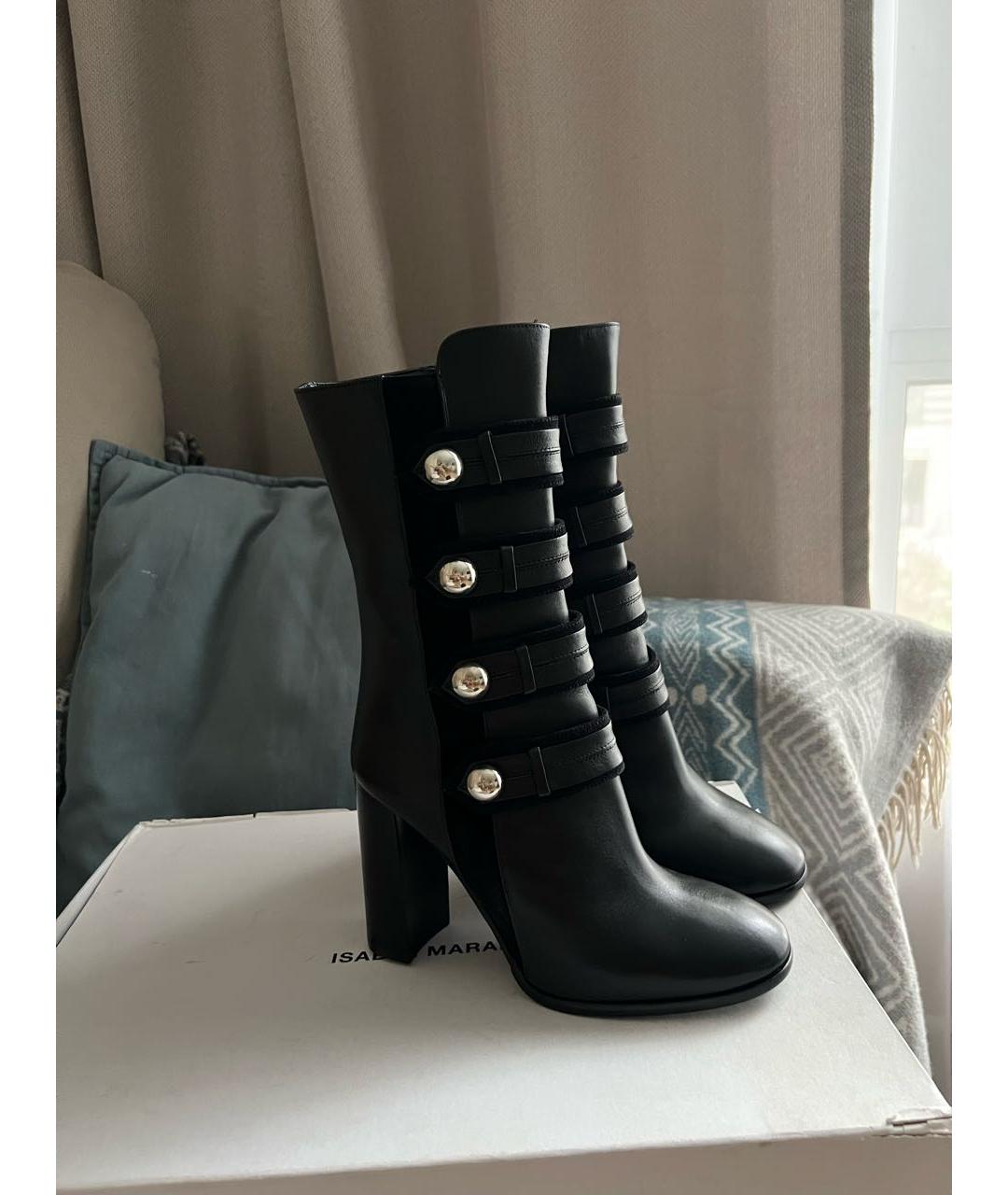 ISABEL MARANT Черные кожаные полусапоги, фото 5