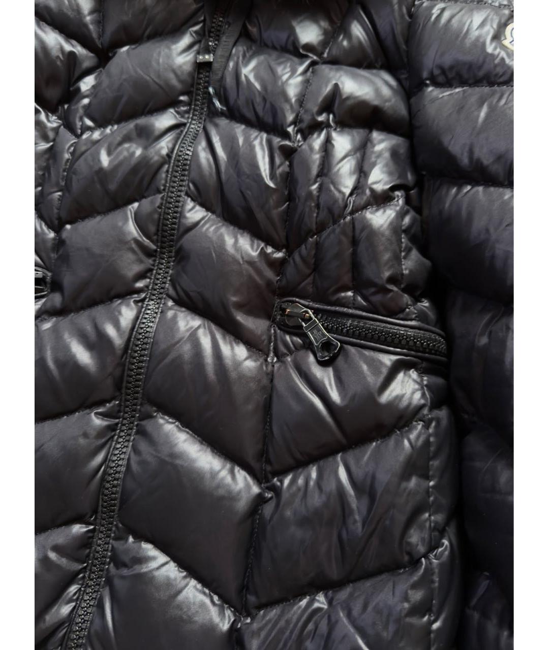 MONCLER Черный полиамидовый пуховик, фото 6