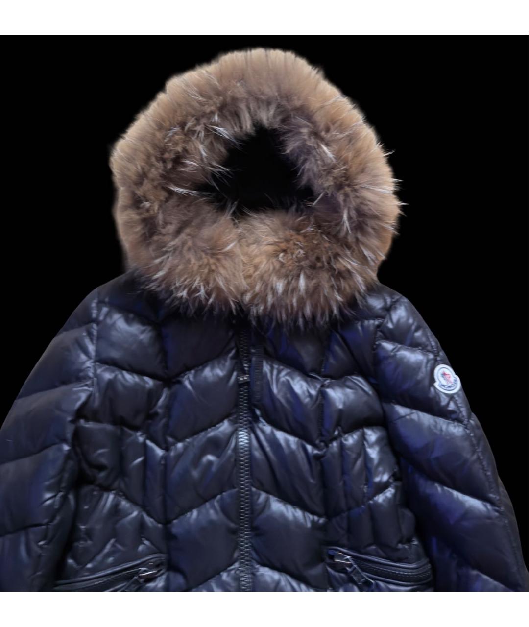 MONCLER Черный полиамидовый пуховик, фото 3