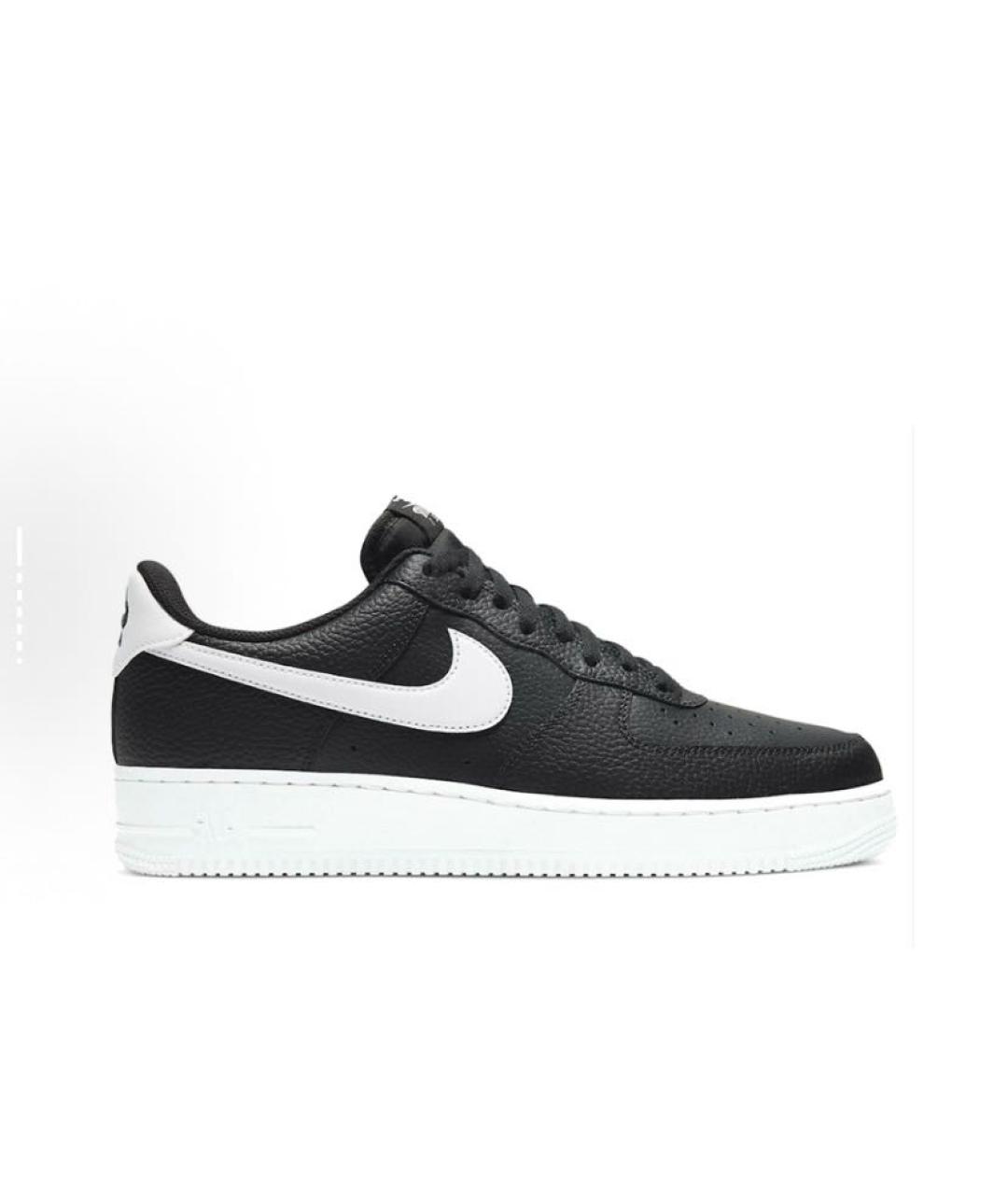 NIKE Черные кожаные низкие кроссовки / кеды, фото 7