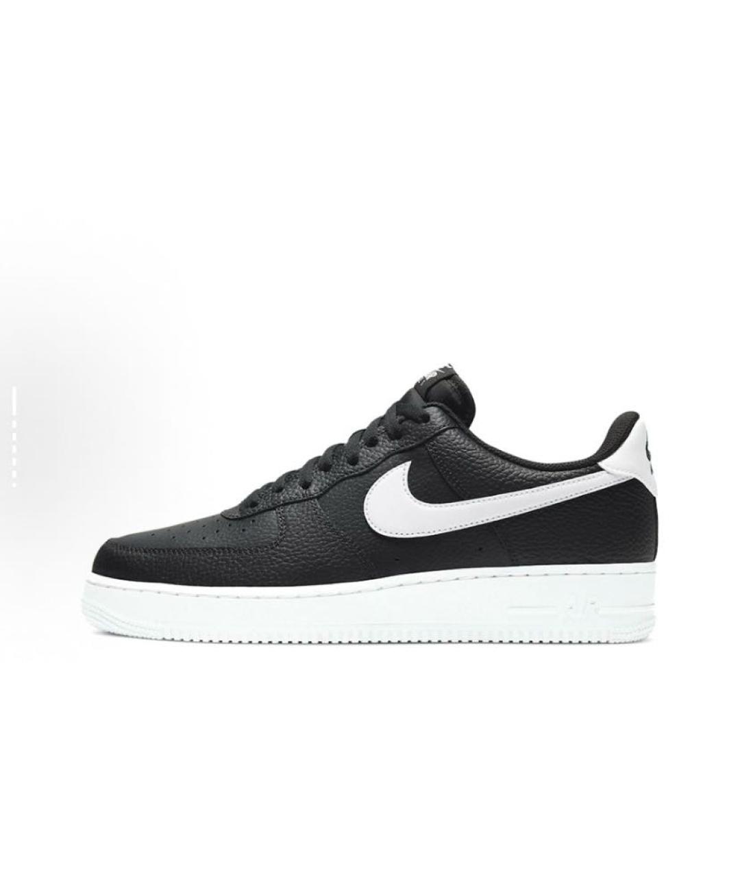 NIKE Черные кожаные низкие кроссовки / кеды, фото 2