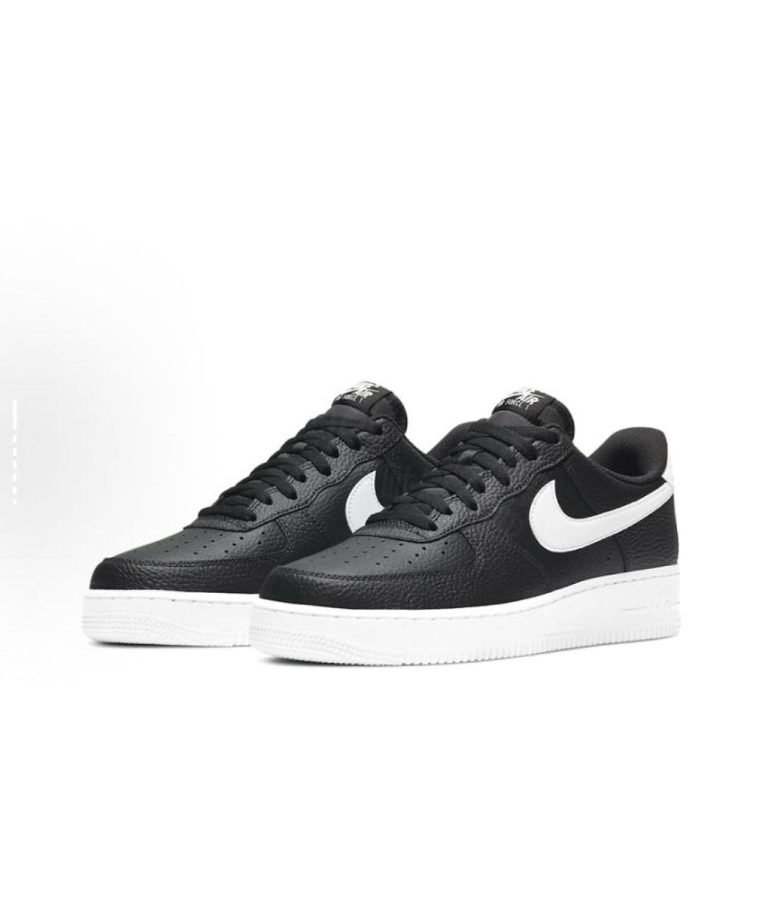NIKE Черные кожаные низкие кроссовки / кеды, фото 3