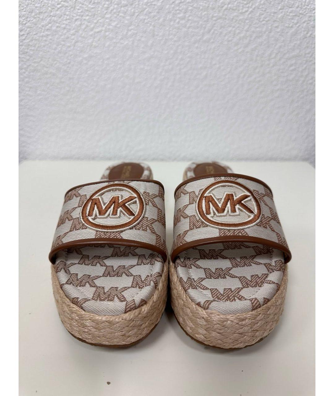 MICHAEL KORS Коричневые текстильные шлепанцы, фото 3