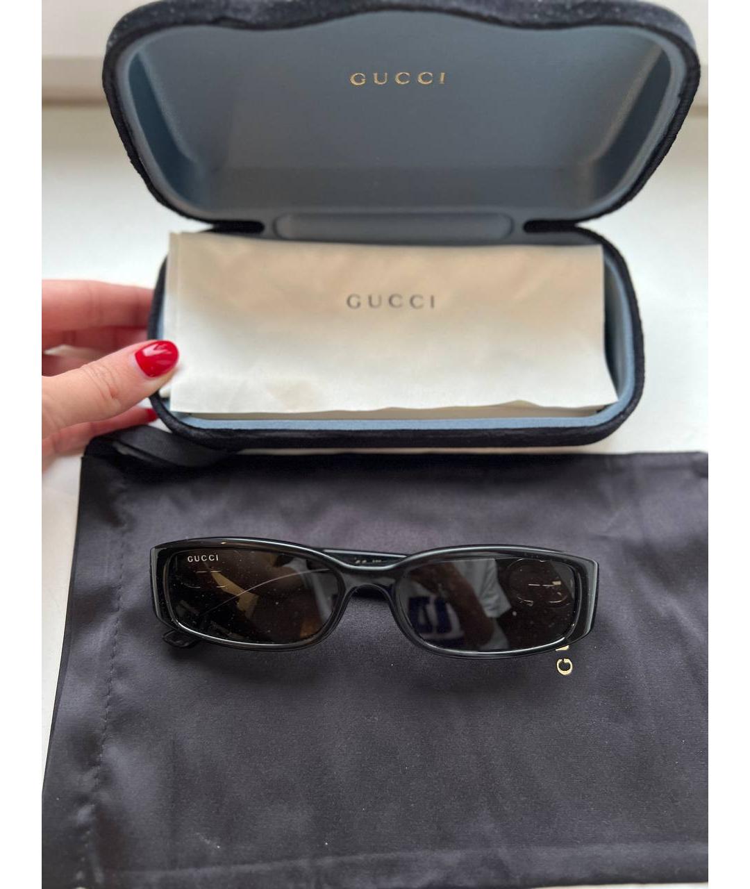 GUCCI Черные пластиковые солнцезащитные очки, фото 2