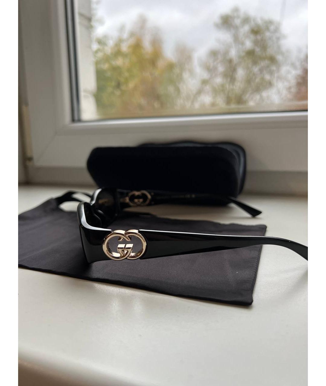 GUCCI Черные пластиковые солнцезащитные очки, фото 7