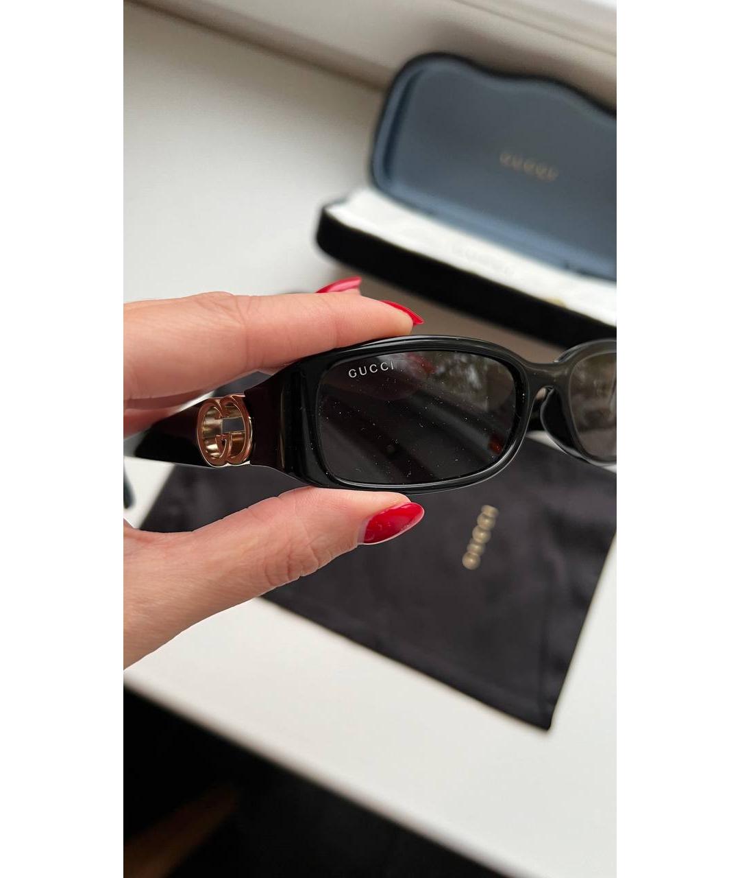 GUCCI Черные пластиковые солнцезащитные очки, фото 3