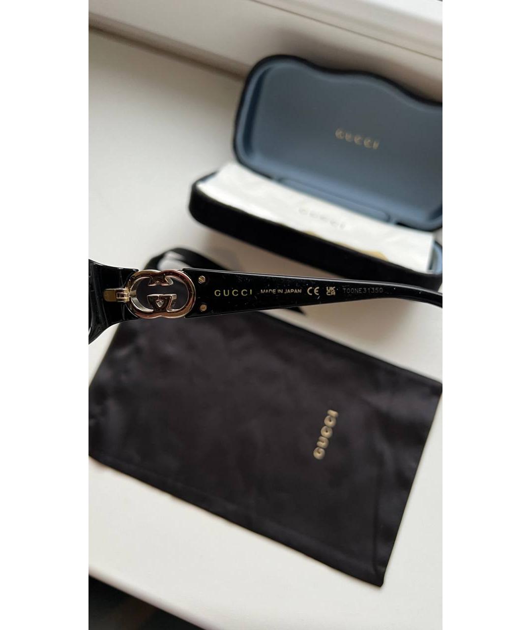 GUCCI Черные пластиковые солнцезащитные очки, фото 4