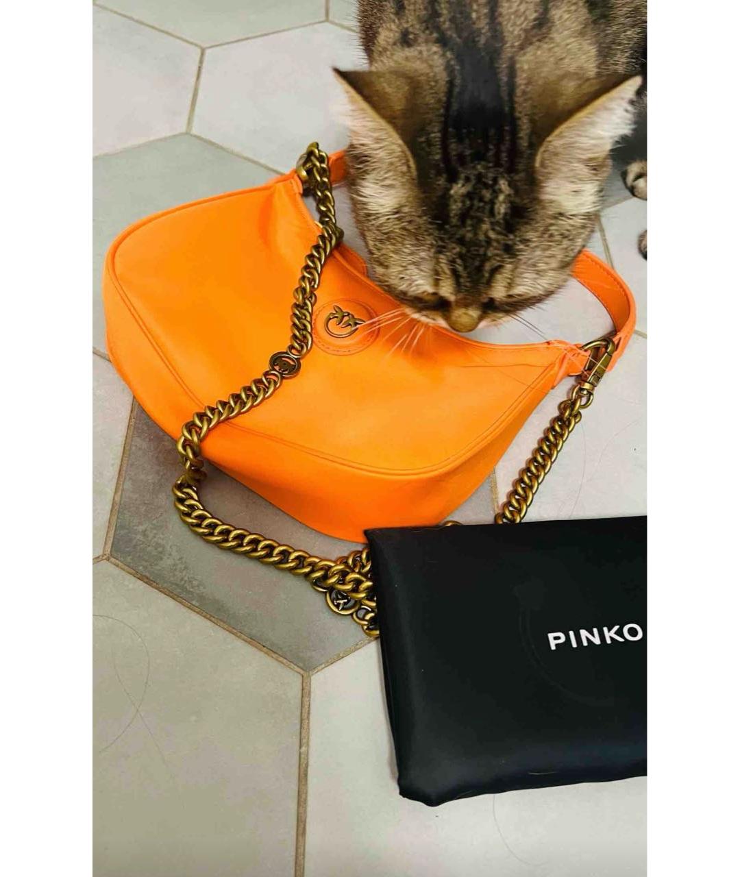 PINKO Оранжевая тканевая сумка через плечо, фото 2
