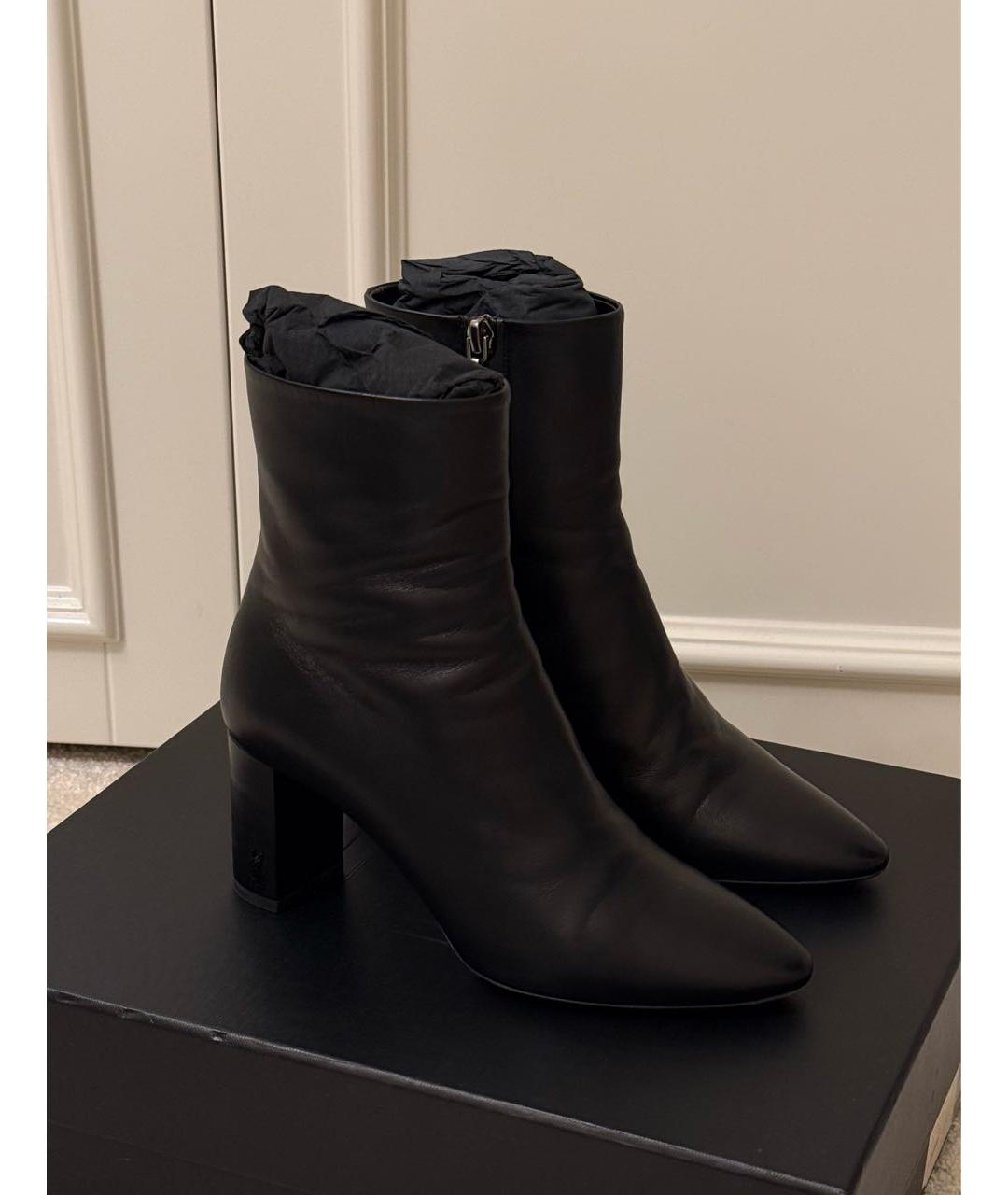 SAINT LAURENT Черные кожаные ботильоны, фото 3