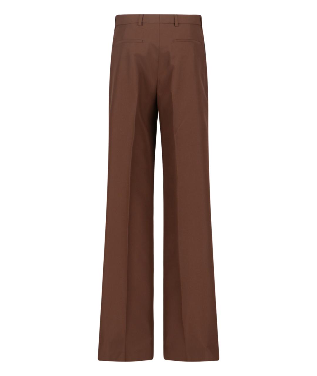 GUCCI Коричневые полиэстеровые прямые брюки, фото 1