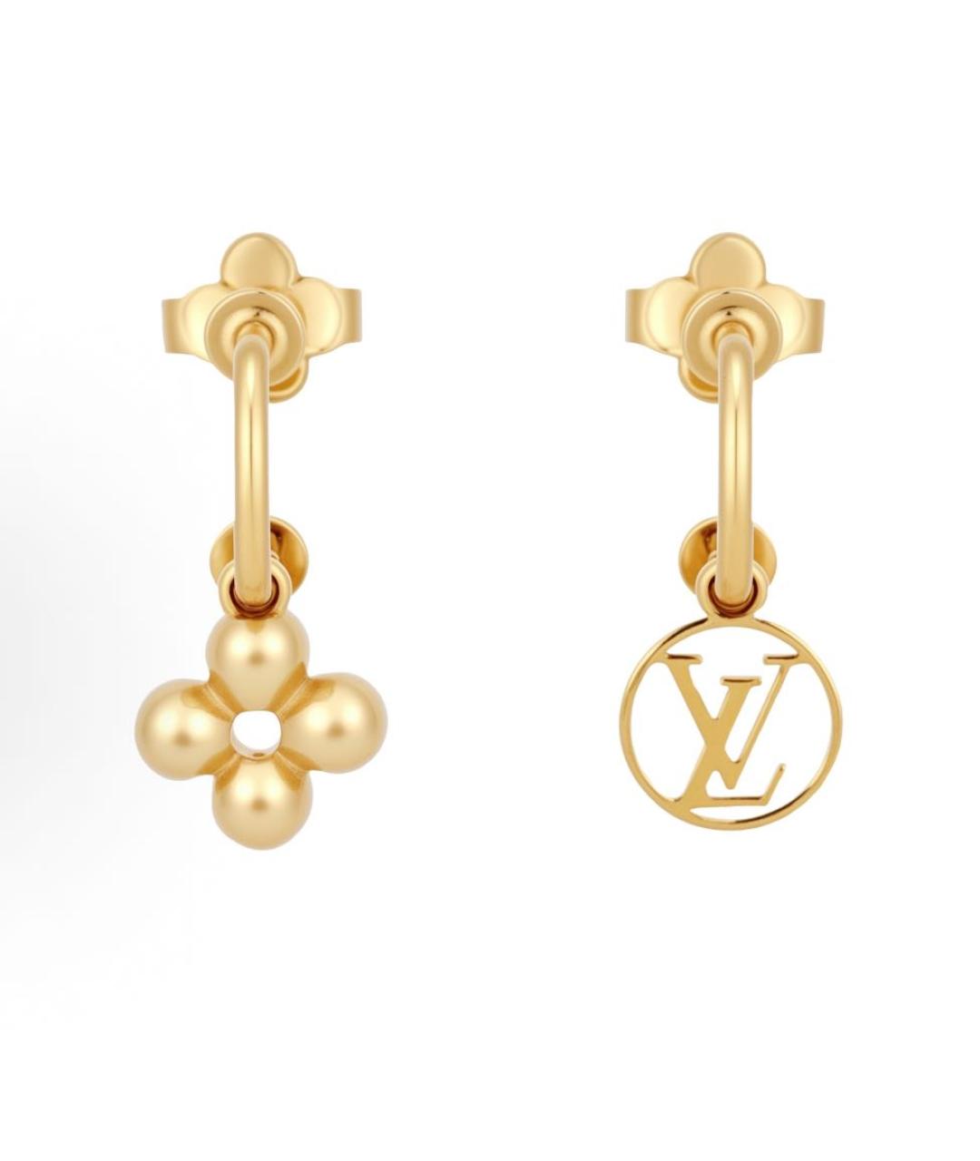 LOUIS VUITTON Золотые металлические серьги, фото 4