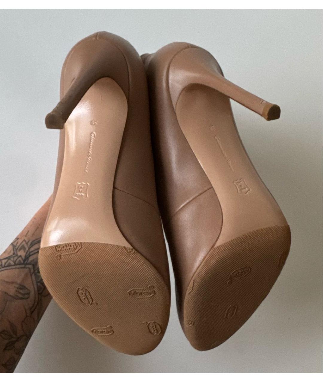 GIANVITO ROSSI Бежевые кожаные ботильоны, фото 7