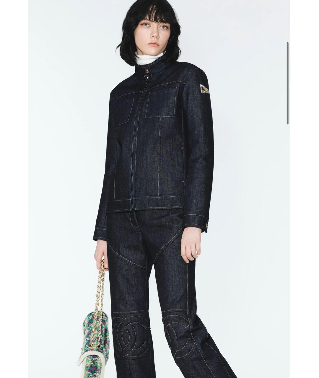 CHANEL Темно-синяя хлопковая куртка, фото 4