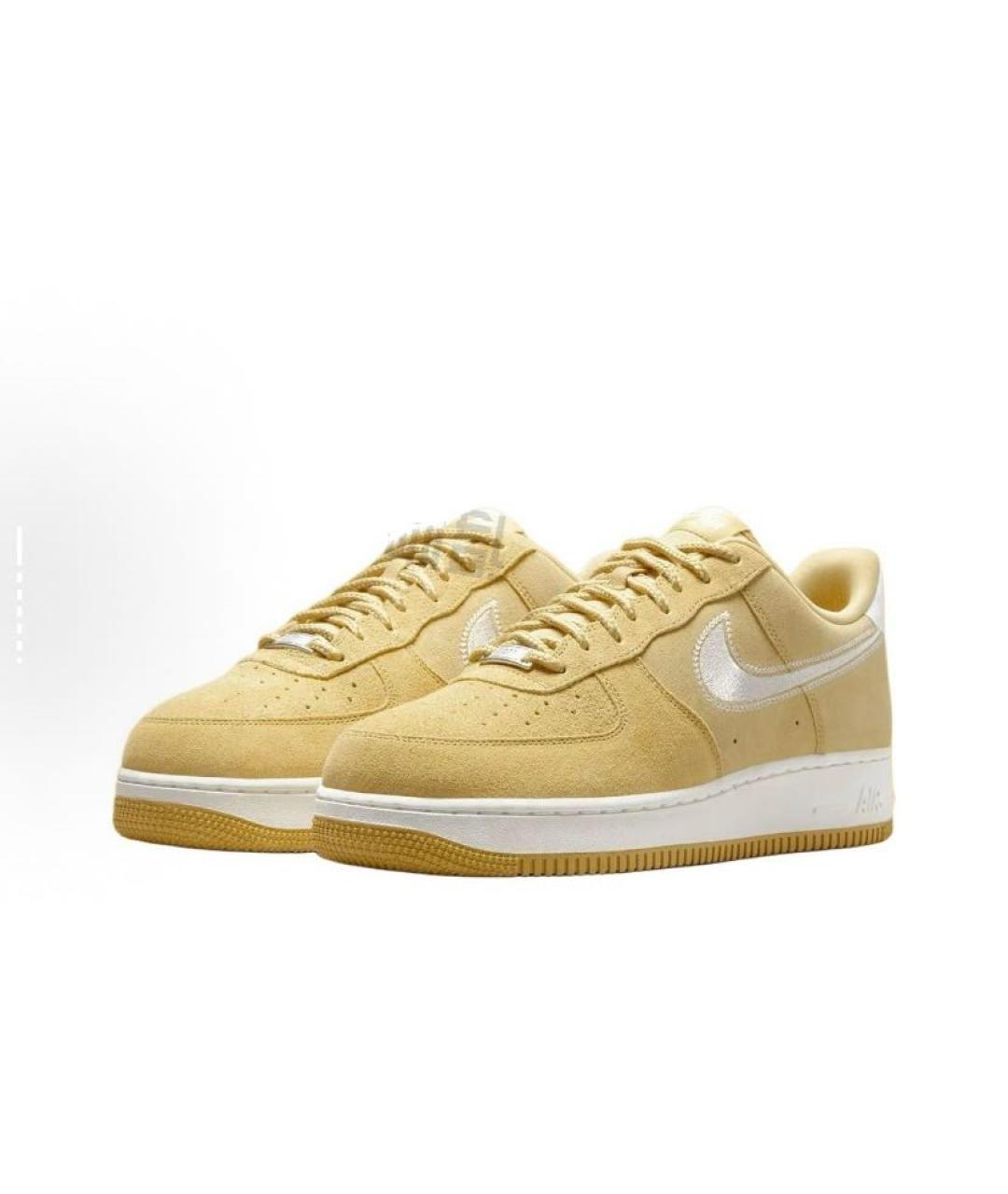 NIKE Желтые замшевые низкие кроссовки / кеды, фото 2