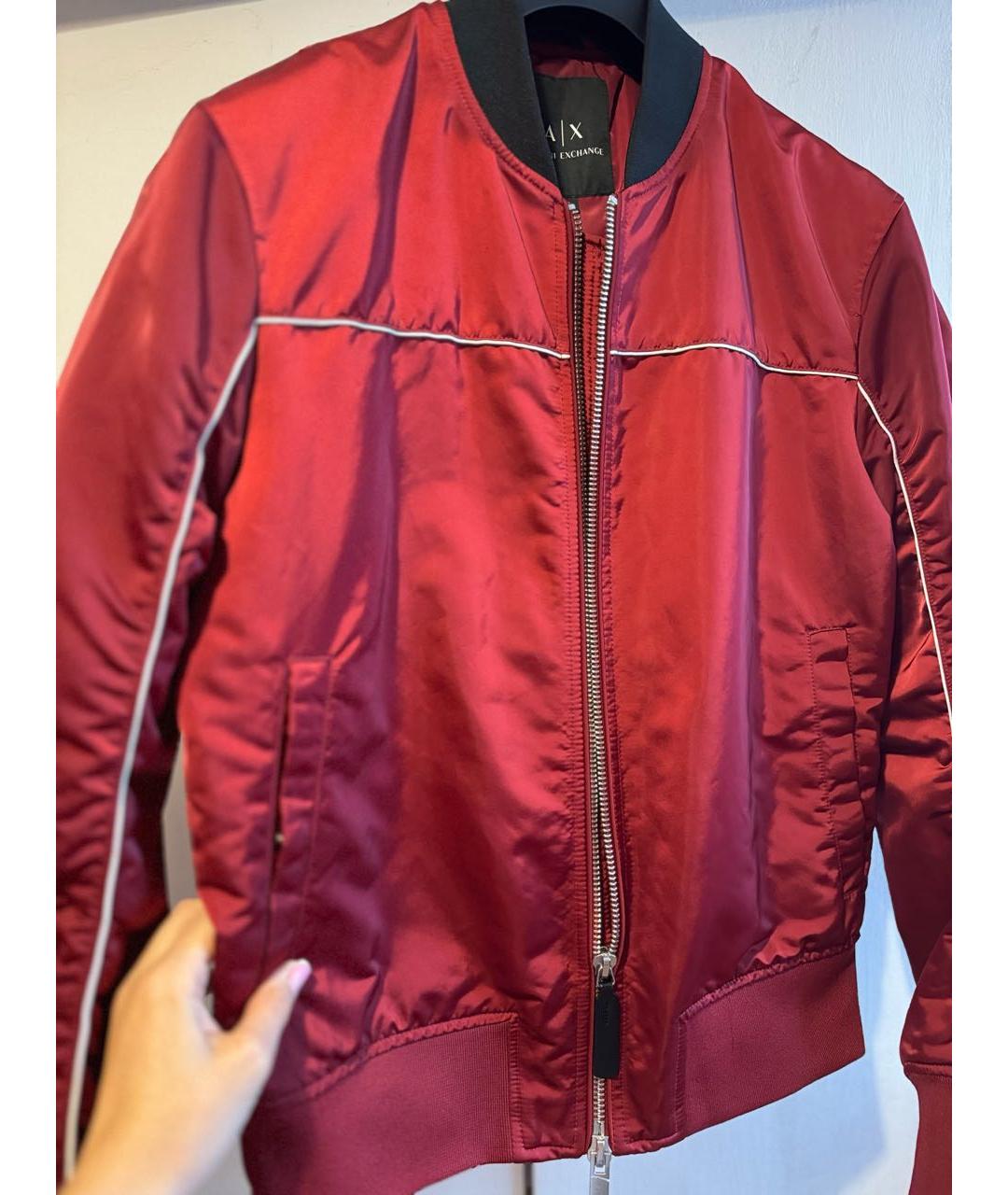 ARMANI EXCHANGE Бордовая полиэстеровая куртка, фото 3