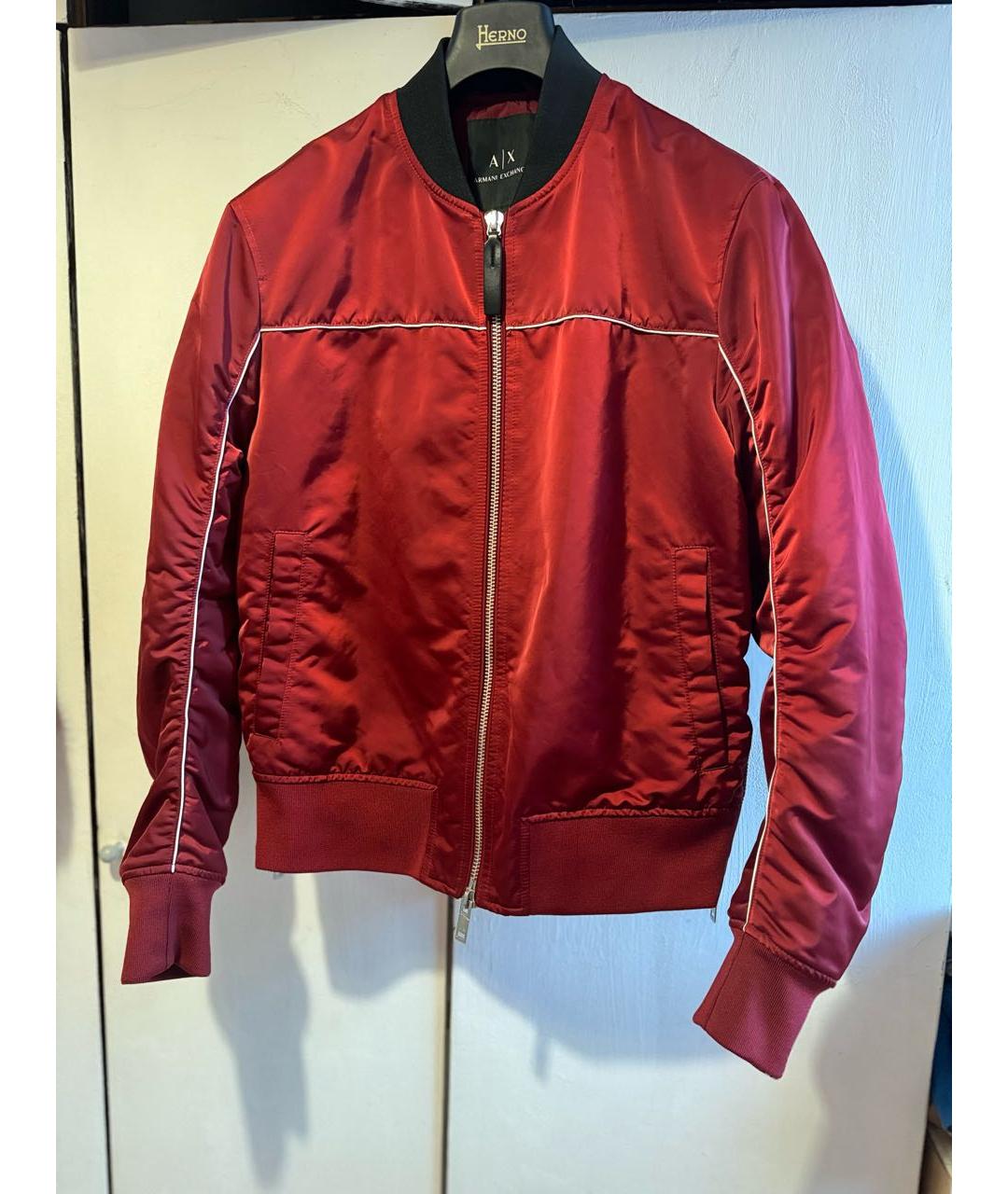 ARMANI EXCHANGE Бордовая полиэстеровая куртка, фото 9