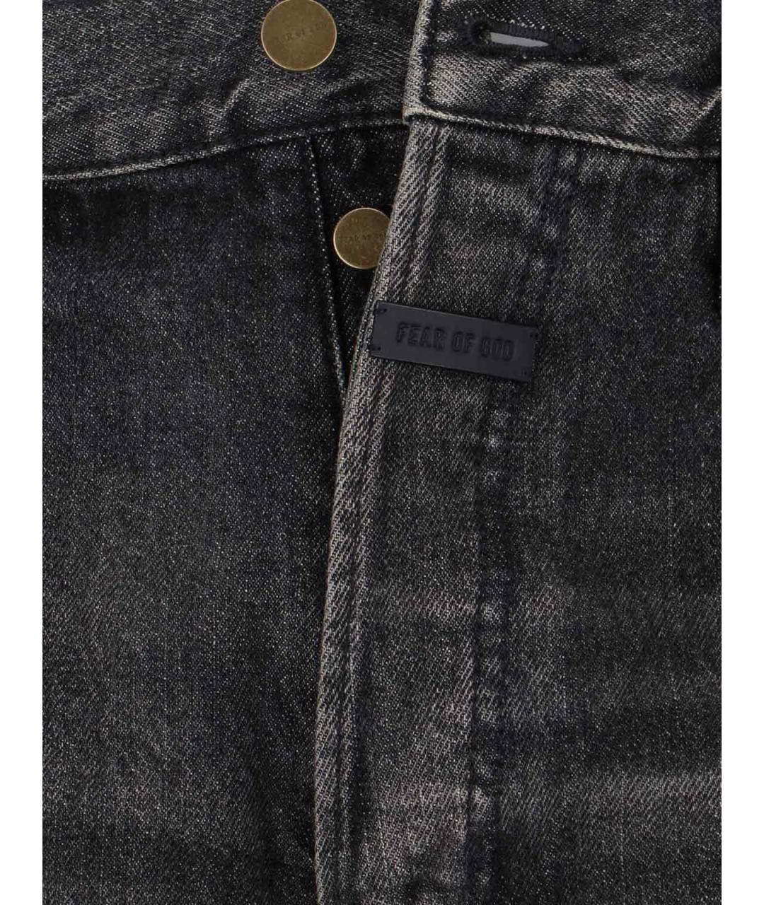 FEAR OF GOD Черные хлопковые прямые джинсы, фото 5