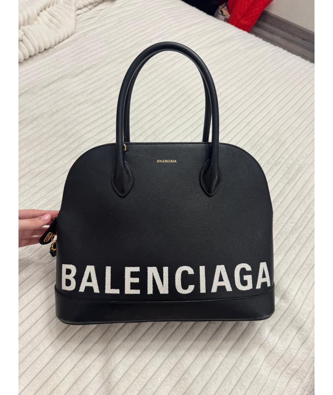BALENCIAGA Черная кожаная сумка с короткими ручками, фото 5