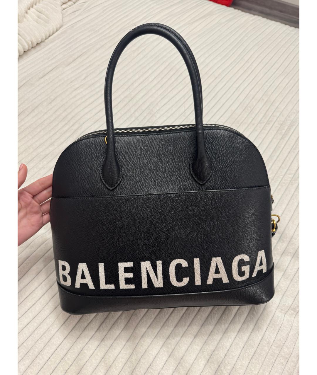 BALENCIAGA Черная кожаная сумка с короткими ручками, фото 2