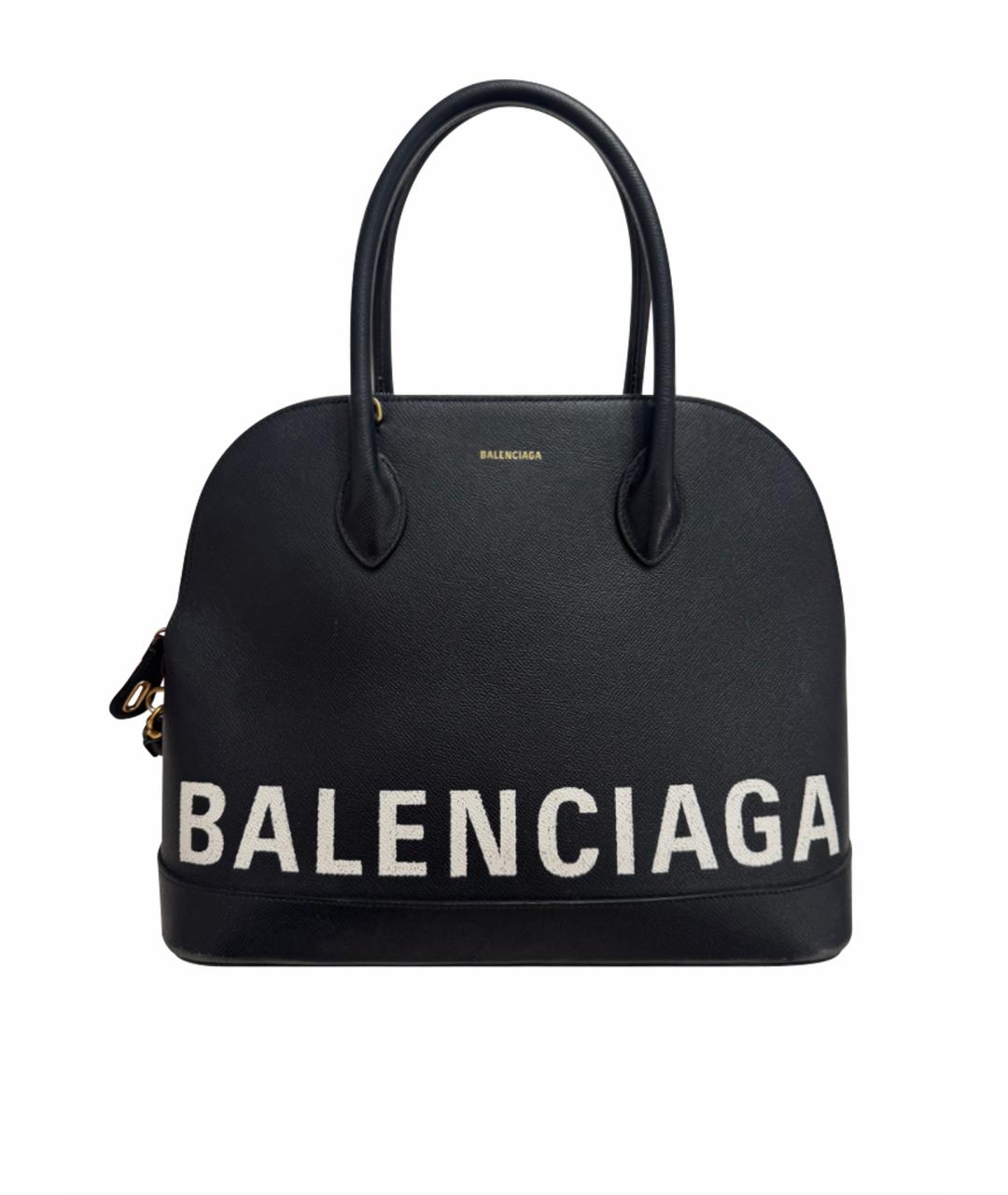 BALENCIAGA Черная кожаная сумка с короткими ручками, фото 1