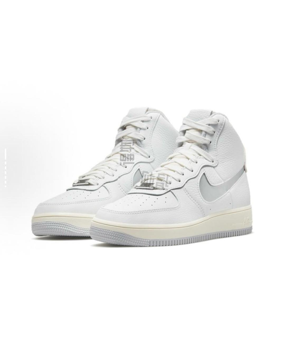 NIKE Белые кожаные высокие кроссовки / кеды, фото 3