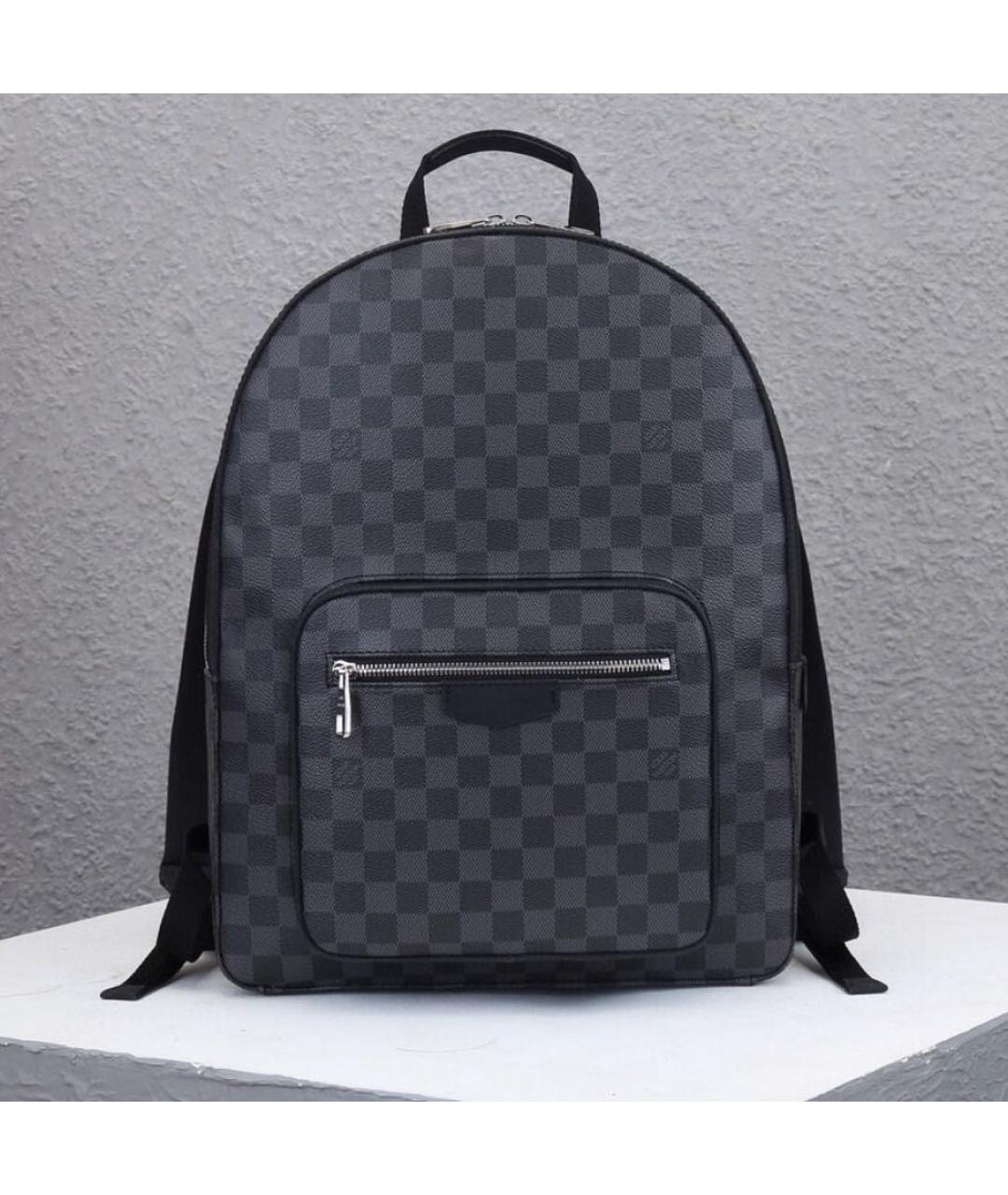 LOUIS VUITTON Антрацитовый кожаный рюкзак, фото 5