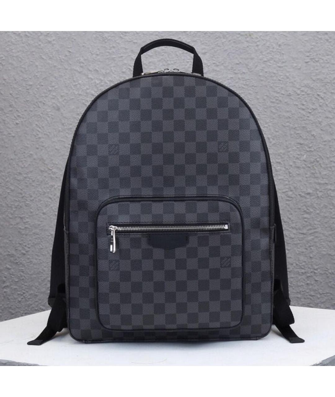 LOUIS VUITTON Антрацитовый кожаный рюкзак, фото 2