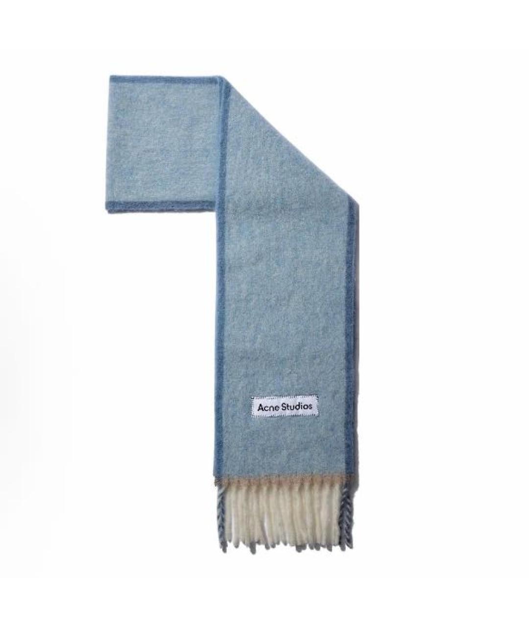 ACNE STUDIOS Голубой шерстяной шарф, фото 2