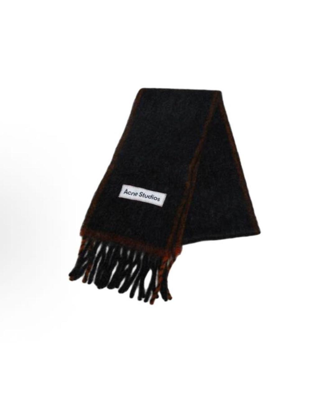 ACNE STUDIOS Черный шерстяной шарф, фото 1