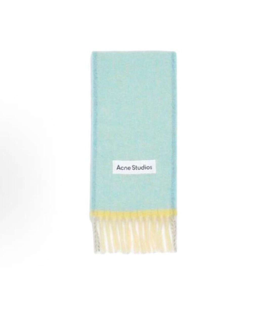 ACNE STUDIOS Голубой шерстяной шарф, фото 1