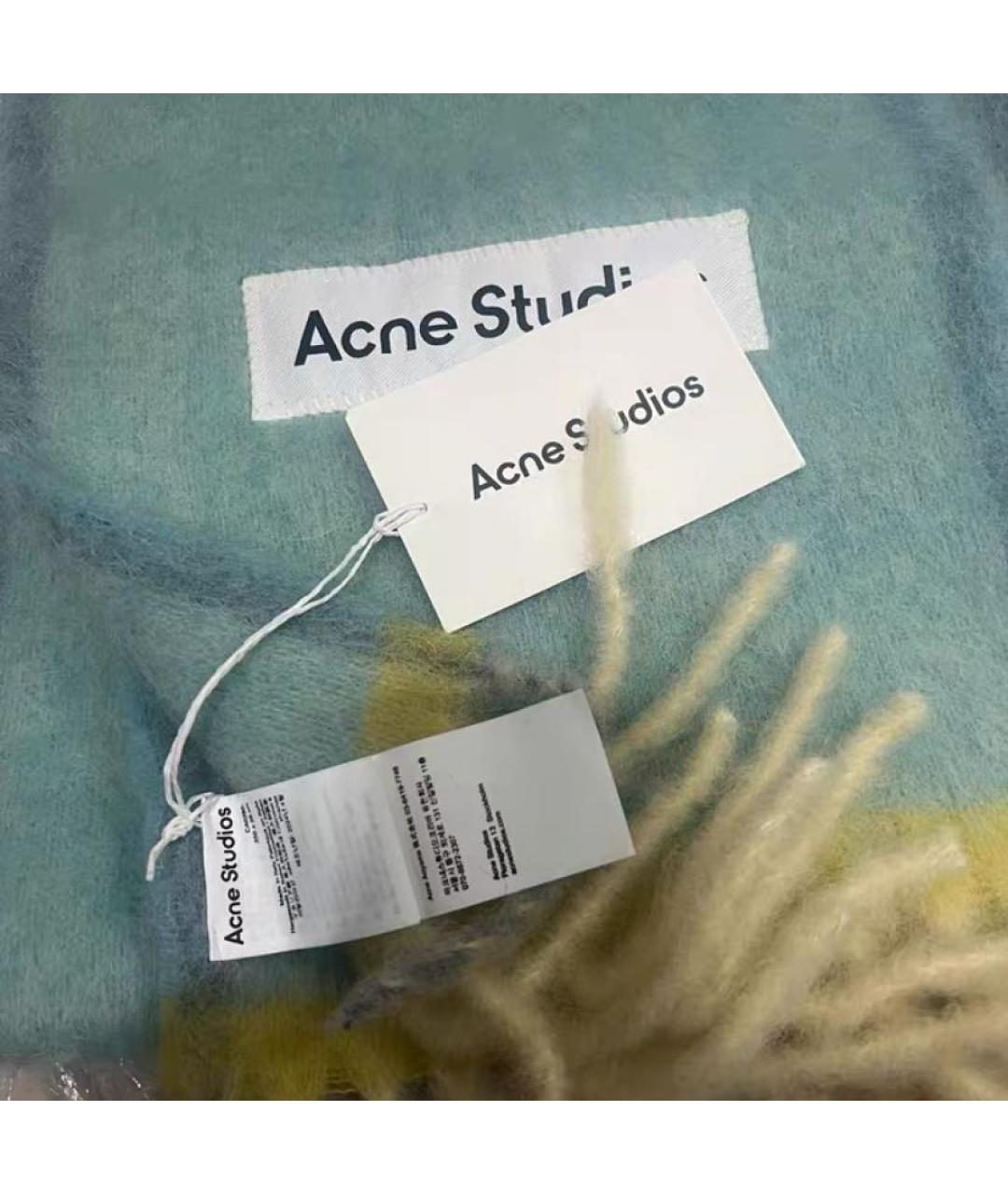 ACNE STUDIOS Голубой шерстяной шарф, фото 3
