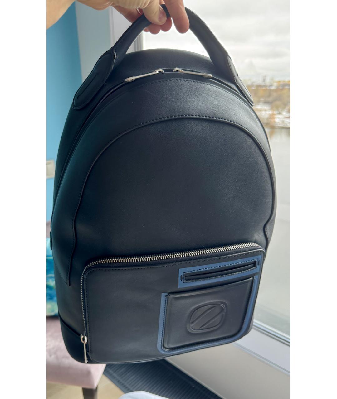 ZEGNA Темно-синий кожаный рюкзак, фото 5