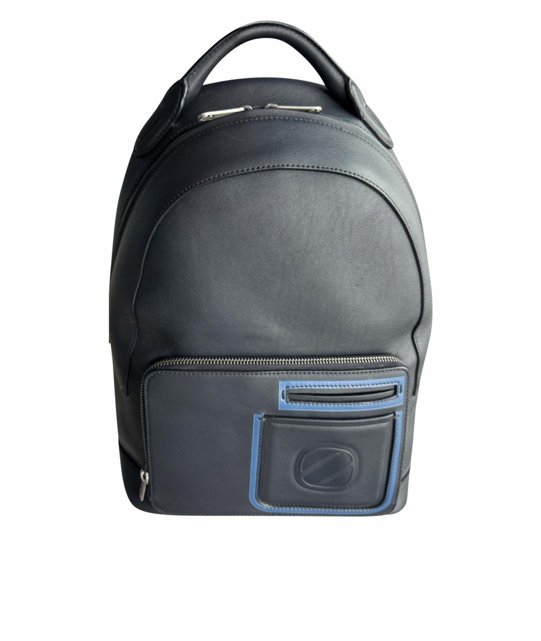 ZEGNA Темно-синий кожаный рюкзак, фото 1