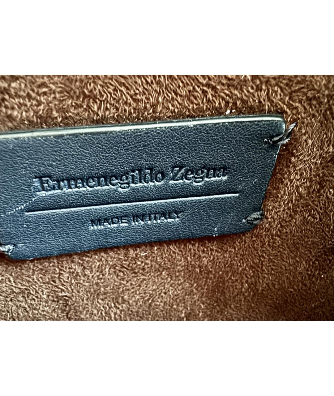 ZEGNA Темно-синий кожаный рюкзак, фото 8