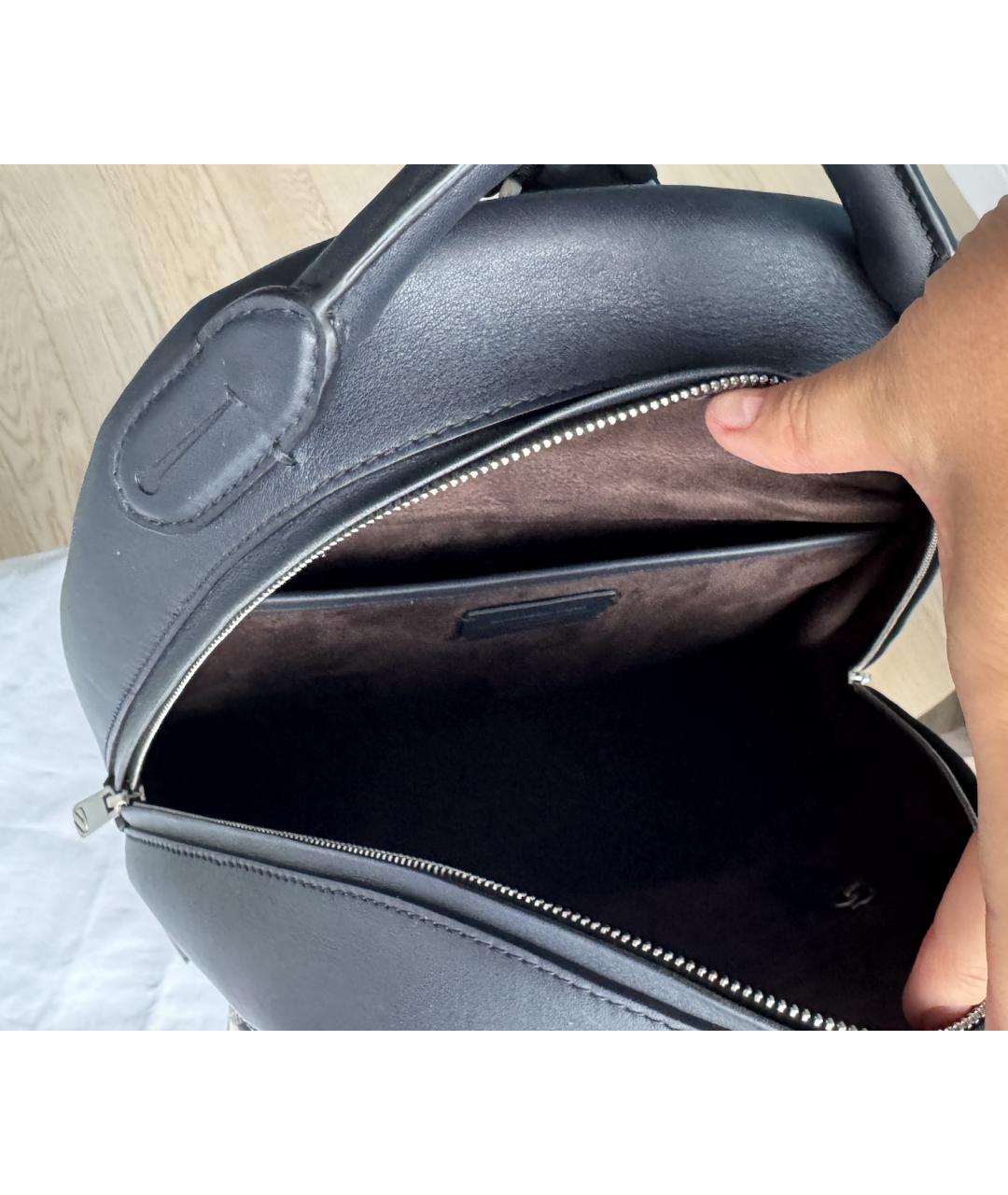 ZEGNA Темно-синий кожаный рюкзак, фото 4