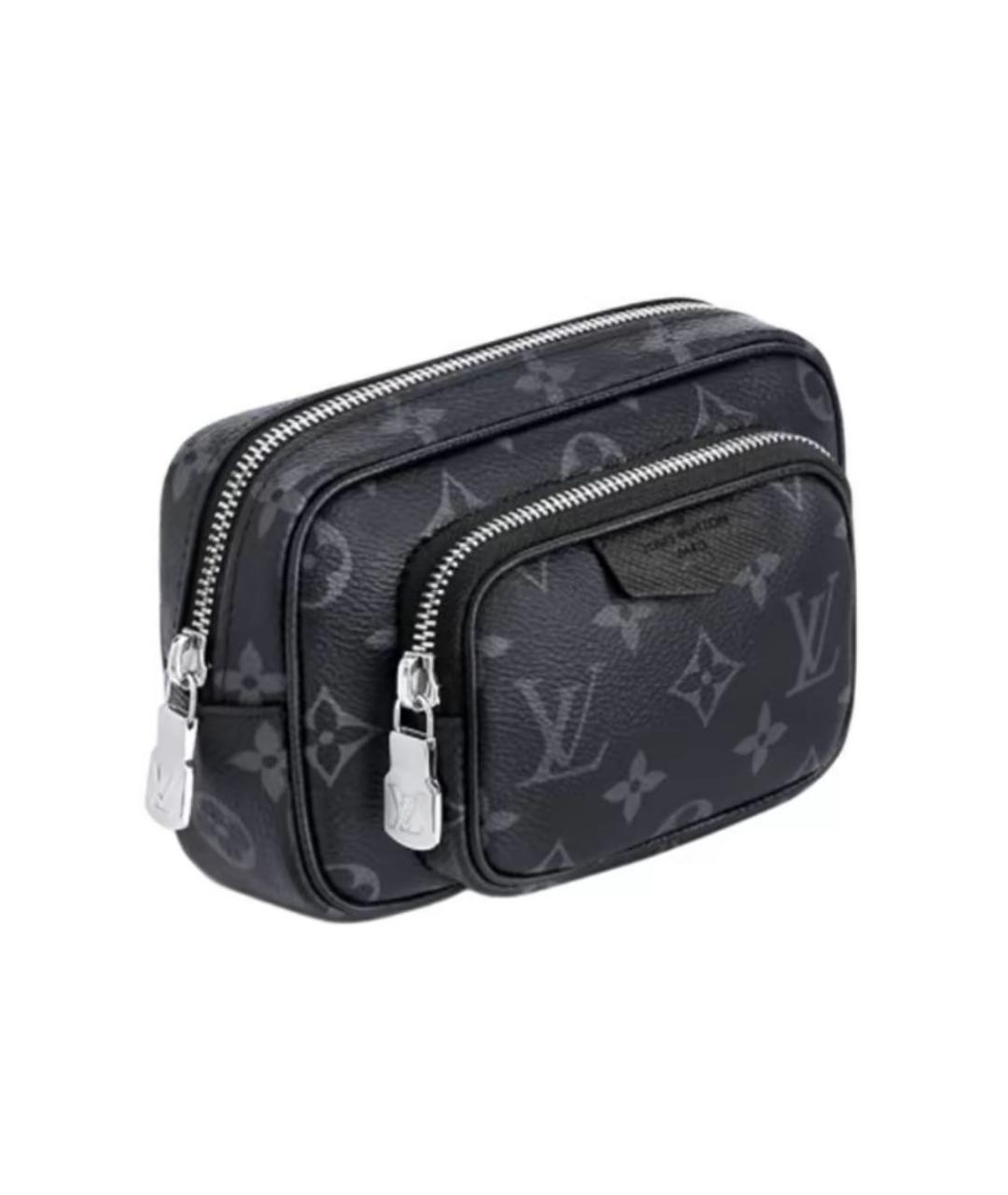 LOUIS VUITTON Антрацитовая кожаная сумка на плечо, фото 3