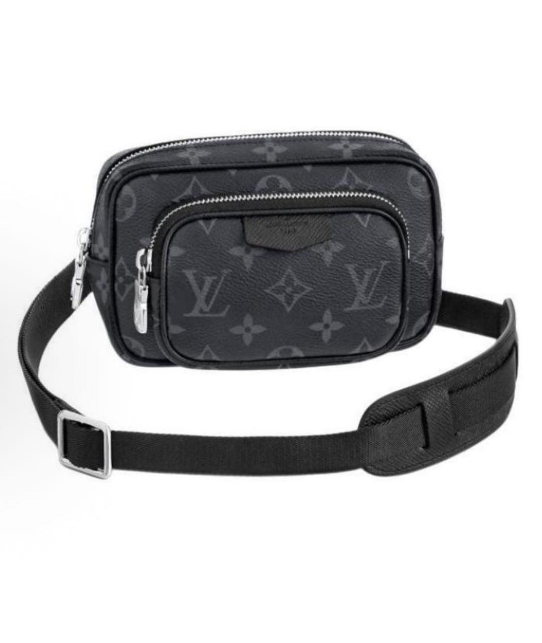 LOUIS VUITTON Антрацитовая кожаная сумка на плечо, фото 1
