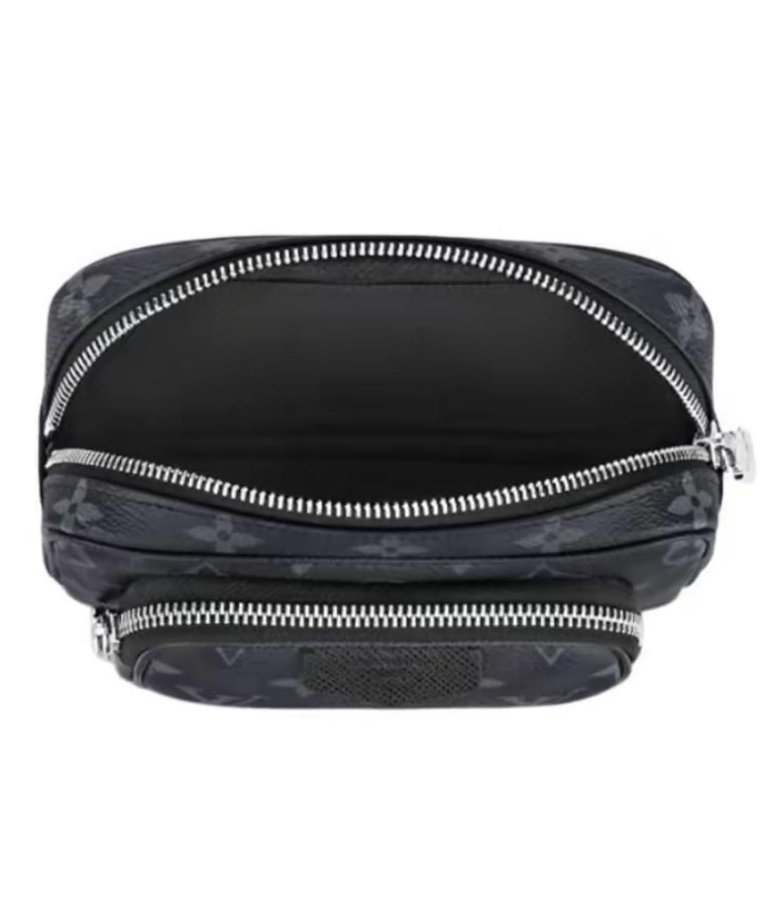 LOUIS VUITTON Антрацитовая кожаная сумка на плечо, фото 4
